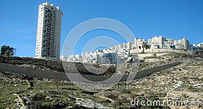 City â€‹â€‹of Bethlehem. Palestine. Landscapes of exotic southern vegetation park areas and city views on a sunny, clear day. Stock Photo